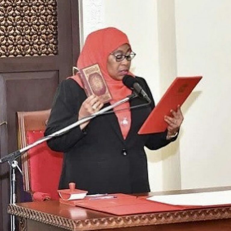 Dr. Samia Suluhu Hassan sworn in as the  first female President of Tanzania