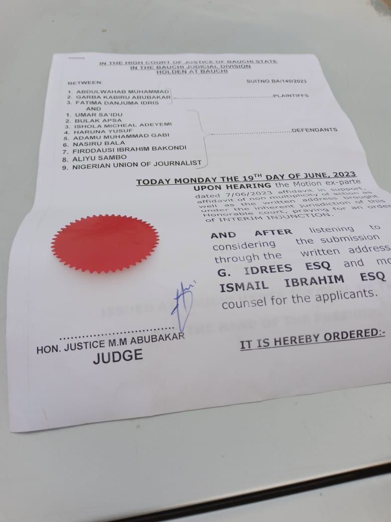 Concerned Members Of NUJ Bauchi Council Drags Union to Court over Constitutional Crisis