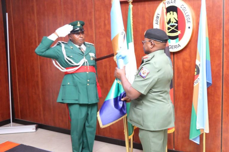 Change of Baton: Major General IB Maina Assumes Command as 6th Commandant of Army War College Nigeria