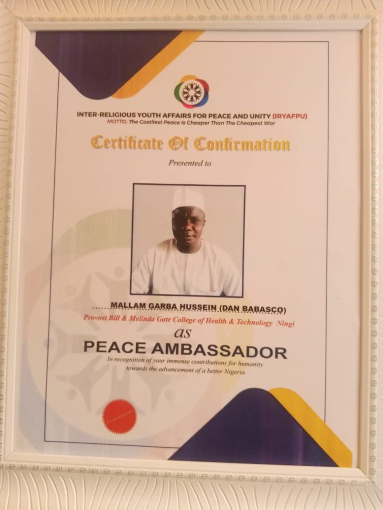 Provost Bags Award over Selfless Contributions towards Humanity