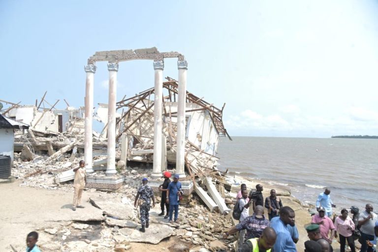 Atlantic Ocean Surge Endangers Bayelsa Communities, Says Diri *Solicits FG’s Support *About 250 Buildings Submerged In Odioama In 10 Years