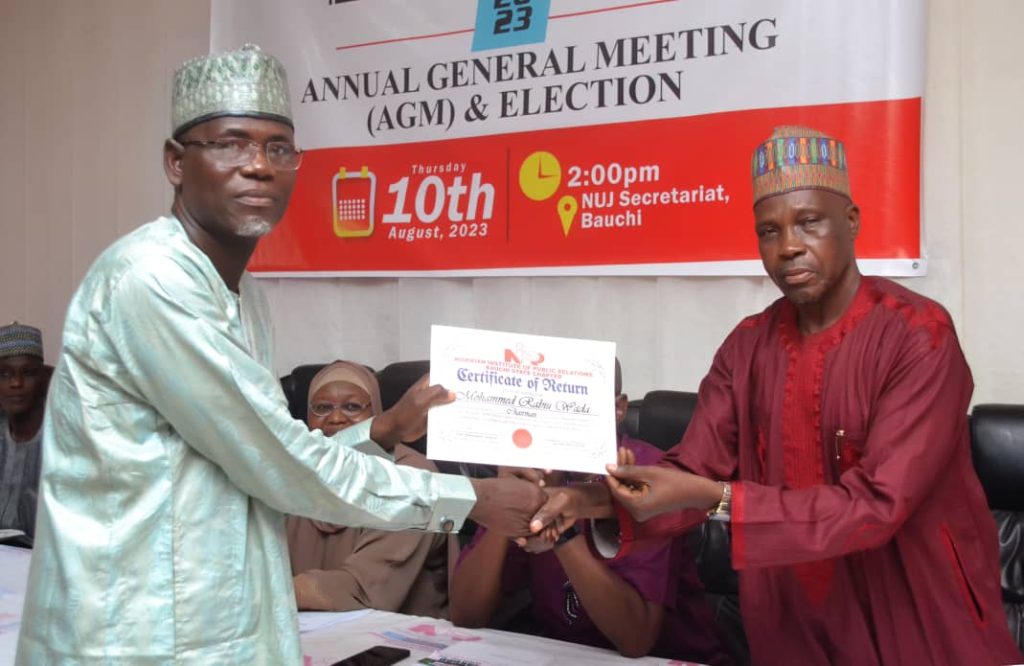 Wada Pali Emerges As Chairman,VC Bauchi NIPR Chapter