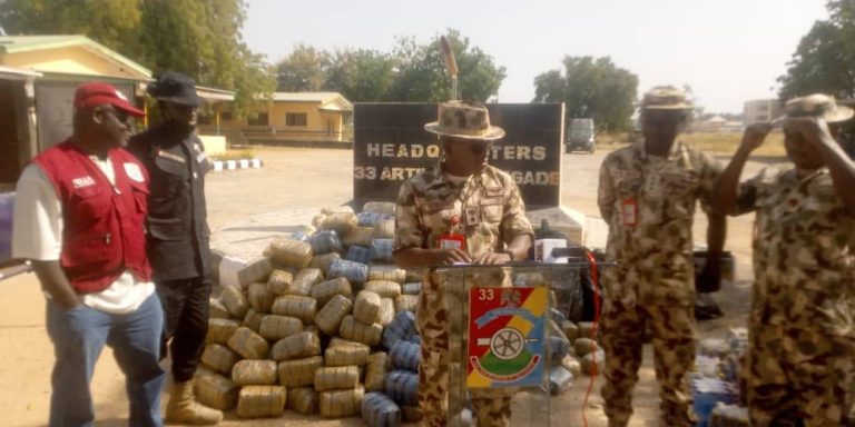 Army Hands Over Two Suspects with 512 cannabis sativa parcels, Four Bags To NDLEA In Bauchi