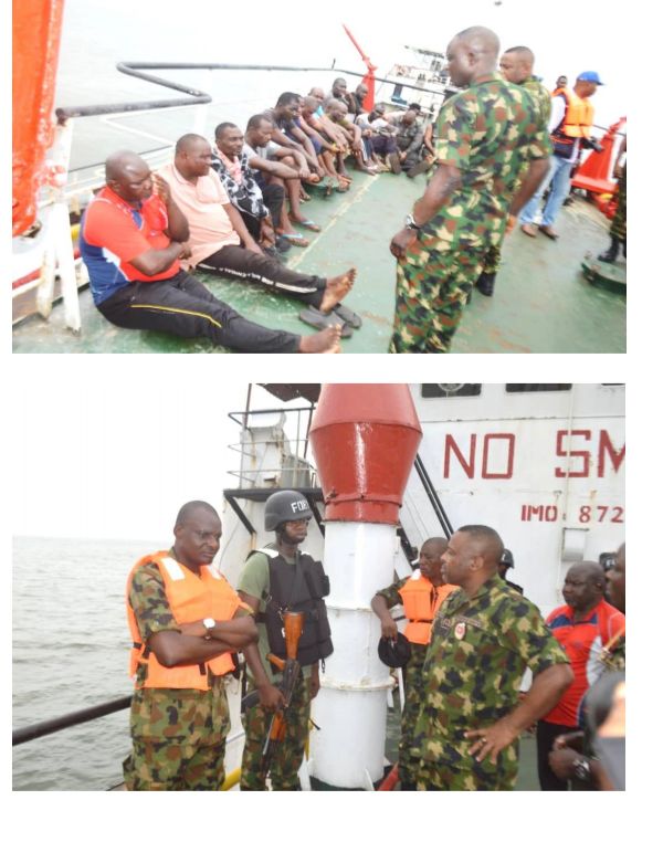 Navy Arrests Crude Oil Vessel, Motor Vinnalaris 1 Lagos, 17 Crew Members in Ondo State for Oil Theft, Economic Sabotage