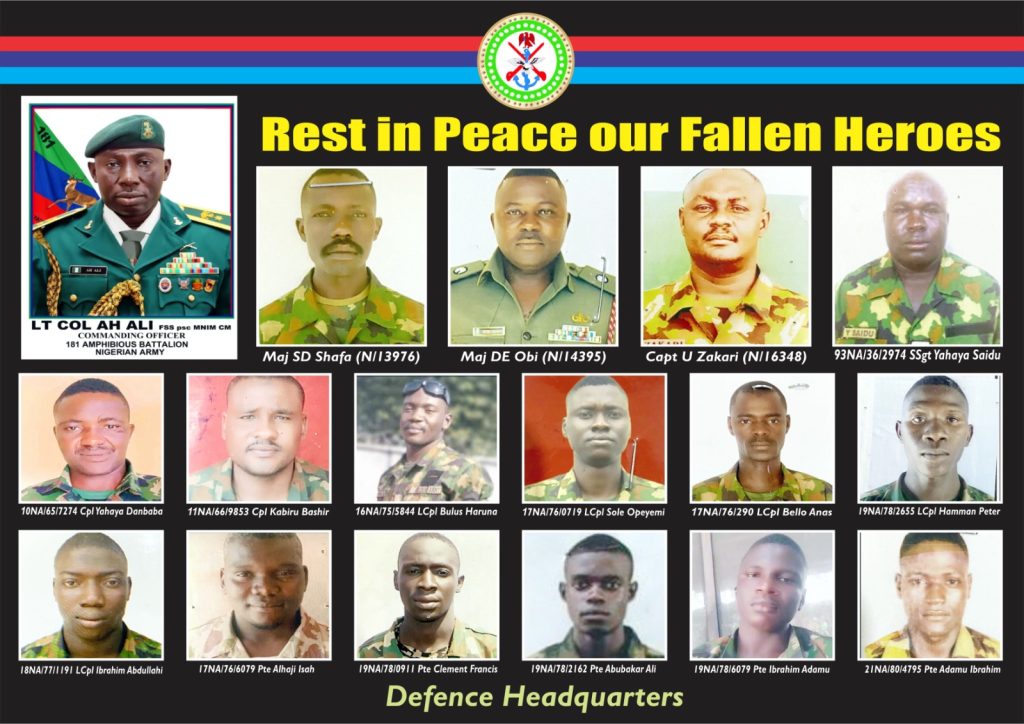 DHQ Unvails Names And Photographs Of Murdered Soldiers At Okuoma, Delta State