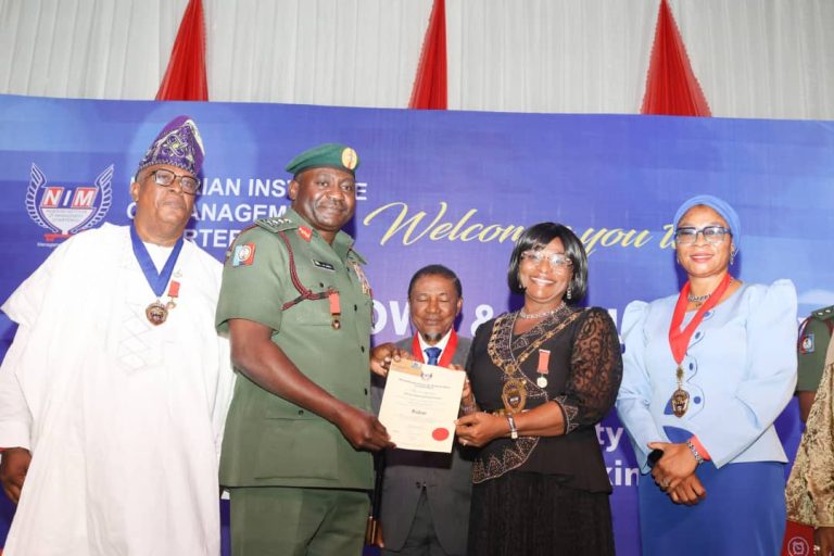 NIM Honours Defence Chief With The Institution Highest Professional Membership Award