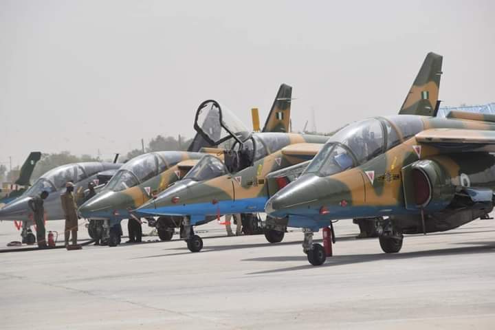 NAF Jets Unleash A Torrent Of Bombs, Cannon Fire, Killing, Destroying Enclave Of ISWAP Terrorists In Southern Tumbuns