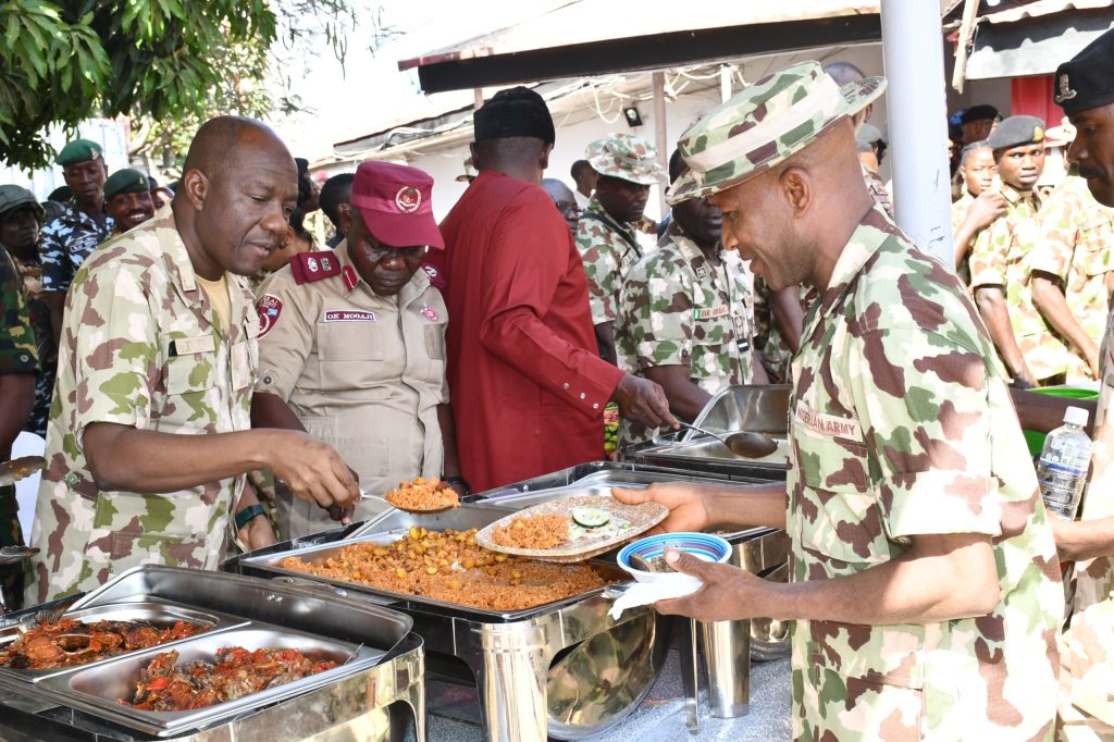 Defence Chief Fetes Frontline Troops Of 3 Division In Plateau State On Christmas Day As Part Of Effort To Boost Morale