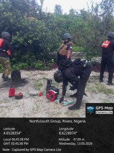 Nigerian Navy Detects Suspected Staging Camps, Recovers Arms, Ammunition, Bomb Making Materials In Rivers- Bayelsa Creek Corridor