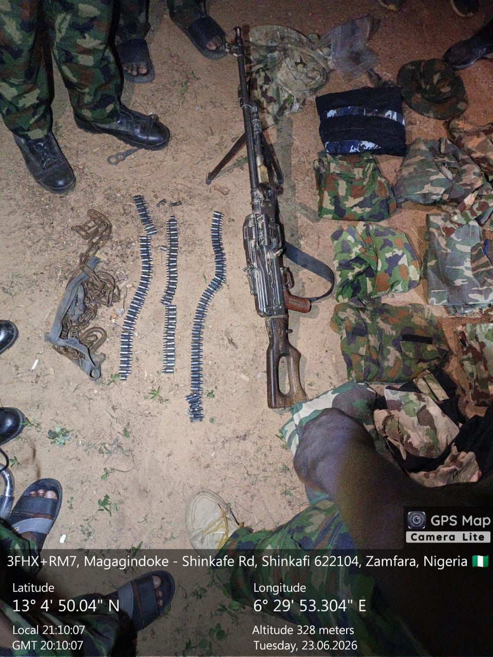 Troops Foil Terrorists’ Mission In Jangeru Village, Shinkafi LGA of Sokoto, Recover Military Uniforms And Heavy Weapon
